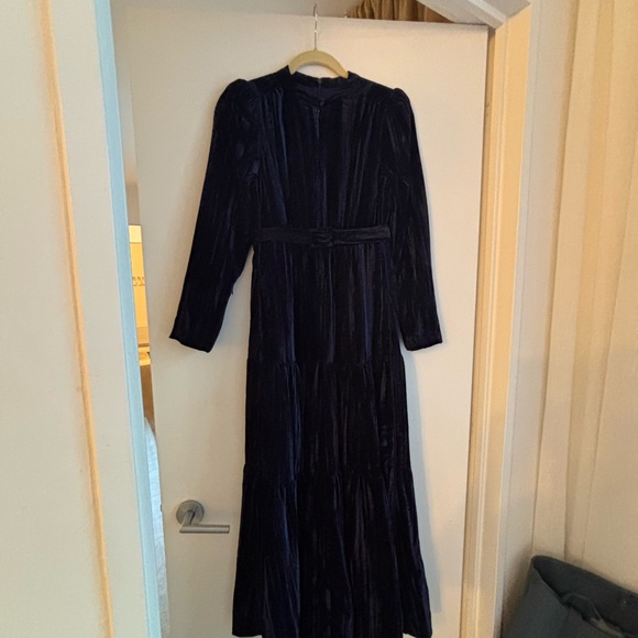 NWT Me + Em navy crushed velvet dress - Picture 3 of 5
